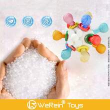 WeRein Infant Manhattan Grip Ball, Teething Ball, Five-Senses Busy Ball, Atomic Ball, Baby Toy, Baby Teether, Fun Press And Grip Exercise, Chewable Teether Handle, Baby Rattle, Rotating Teething Grip Toy (Random Color) - Multicolor - View 5