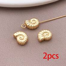 2pcs Ocean Theme Spacer Beads Copper Starfish Conch Whale Tail Small Hole Beads For DIY Bracelet Necklace Marine Jewelry Making Findings - Multicolor - View 8