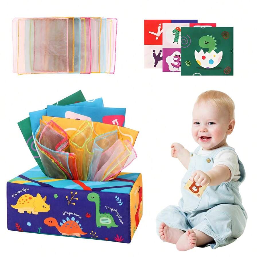 Baby Tissue Box Toy - Montessori Baby Toys For 6-12 Months Boy Girl Can ...