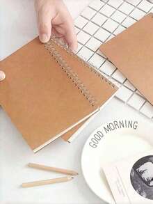 Kraft Paper Scroll Planner - A5 Size Daily & Weekly Planner, Office Stationery Time Management Journal, Suitable For Work Task Notebook And Memo - Multicolor - View 7