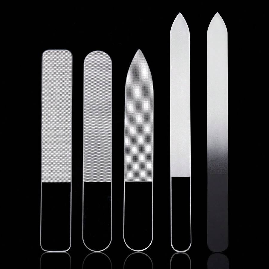 3/5pcs Nano Glass Nail File Set, Nail Polishing File, Nano Glass Nail File Glossy Polishing Manicure Care Tool, Portable Individual Boxed - Clear - View 1
