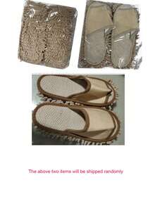 1pair Removable And Washable Linen Mop Slippers, Unisex Cleaning Slippers - Multicolor - View 11