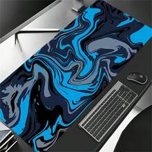 Alas Mouse Gaming Biru Ukuran Besar XXL Strata Liquid Desk Mat Alas Mouse Gaming Karet Anti Selip Alas Keyboard Komputer Alas Mouse Besar untuk Gamer, Alas Mouse Gaming Ukuran Besar, Cocok Sebagai Hadiah Ulang Tahun dan Liburan - View 1