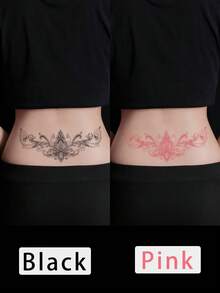 1pc Temperature‑Sensitive Color‑Changing Mandala Lotus Scroll Pattern Temporary Tattoo Sticker, Realistic Fake Tattoo Design, Suitable For Daily Wear, Bachelorette Party Favors, Music Festivals, Games, Graduation Gifts, Lasts 3‑5 Days - Multicolor - View 4