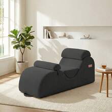 Modern Corduroy Adjustable Lounge Sofa, Washable Fabric Couch With Solid Wood Frame For Home Use - Light Grey - View 1