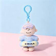 Miniso 1個 Franklin/Charlie Brown 海洋主題系列毛絨吊飾，柔軟材質，適合裝飾背包與鑰匙圈 - 彩色 - 查看 4