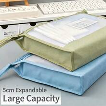 Double-Layer Subject Classification Bag A4 Transparent Mesh File Storage Bag Zipper Type Primary School Students Junior High School Students Special Tote Book Bag High School Students Large Capacity Test Paper Subject Material Book Homework Bag - Multicolor - View 4