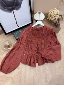 Women Tops - Rust Red - View 3