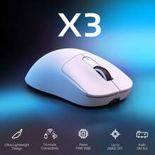ATTACK SHARK X3 Wireless Gaming Mouse, 49g Ergonomic Computer Mouse, 3 Modes, PAW3395 26K DPI Optical Sensor, 200 Hours Battery Life, Programmable Buttons, Suitable For PC/Laptop/Windows Gaming Accessories - Multicolor - View 3