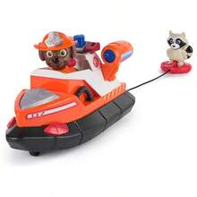 Spin Master PAW Patrol Fire Rescue Zuma Hovercraft, Orange Water Rescue Vehicle With Removable Zuma Figure, Raccoon Accessory, Tow-Line Rescue Platform And Rolling Wheels, Adventure Mission Collectible Set - Multicolor - View 4