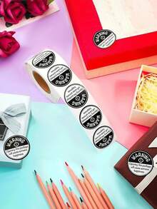 1 Roll Creative Funny Style Round Seal Stickers, Self-Adhesive Happy Reminder Labels, Suitable For Express Packages, Gift Boxes, Envelopes Sealing And Decoration - One Size Fits All - View 6