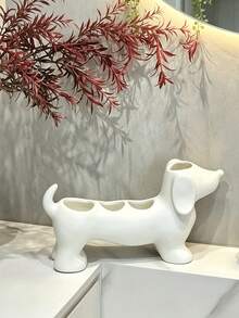 Cute And Simple Dachshund-Shaped Bathroom Storage Box And Toothbrush Holder - Electric Dachshund Toothbrush Holder And Shelf, Toothpaste And Makeup Brush Storage Base, Adorable Storage Base Stand. - Multicolor - View 9