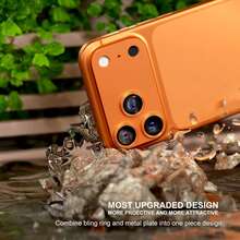 CASECOPS 1片相機鏡頭螢幕保護貼，相容 iPhone 17 Pro Max/17 Pro，橘色，不易碎，強吸附，適用於手機殼，金屬強化玻璃後置相機螢幕保護貼 - 橘色 - 查看 4