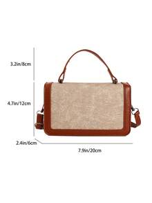 Box-Shaped Bag, Fashionable Commuter Versatile Design, Premium Texture, Durable & Waterproof Material, Slimming & Elegant, Casual Travel First Choice - Brown - View 5