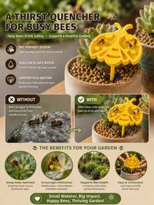 1pc Cute Bee Water Feeder, Bee-Shaped Garden Drinking Station For Bees, Outdoor Bee Water Dispenser With Ground Stake, Decorative Insect Waterer For Flower Pots, Yard, Patio & Garden, M/L - A - View 5