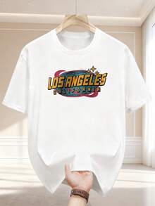 Unisex Adult T-ShirtLos Angeles California Map Unisex Pure‑Cotton Spring‑Summer Travel‑Lover Graphic Tee - White - View 1