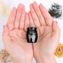 1pc INEYES Personalized Small Pet Urn For Ashes - Waterproof Cremation Keepsake Stainless Steel Memorial Urn With Tree Patterns And Text For Ashes Holder Memorial Dog Cat Funeral Decorative - Multicolor - View 7