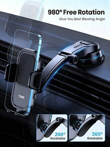 Car Suction Cup Phone Holder, Universal Dashboard & Console Phone Navigation Mount, Extendable Long Arm Multi-Angle Rotating Car Phone Stand, One-Click Clamping Single-Hand Operation Car Phone Fixed Bracket, Stable Suction Base Anti-Shake Car Mount, Suitable For 4-7 Inch Phones, In-Car Navigation Dedicated Phone Support Stand, Adjustable Cantilever Car Phone Holder - Multicolor - View 9