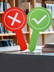 1/5/10pcs Classroom Response Handheld Paddles, Double-Sided PVC Correct & Incorrect/Up/Down/GO/STOP/YES/NO Answer Signs - Educational Teaching Tool For Student Engagement And Feedback (1 Design, One Side Red, One Side Green) Back To School - View 6