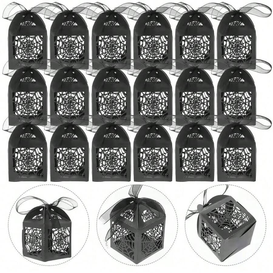 12pcs/Set Laser Cut Groom & Bride Candy Boxes, Hollow Castle Design, Wedding Favors, Small Gift Chocolate Boxes, Baptism Party Decorations - View 1