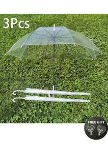 Wedding Umbrella Large Canopy Transparent Style Auto Open/Close Windproof Waterproof White J-Handle Suitable For Groom Bride Photography Golf Outdoor Activity Party Supplies - A - View 9