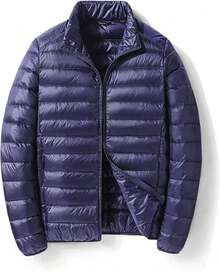 Chaquetas De Plumón para Hombre Cuello Alto Invierno Plus Size Chaqueta Negra Ligera Puffer para Hombre M-6XL - Verde militar - Ver 2