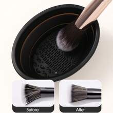 49 Pcs/1PC All‑In‑One Makeup Collection, 30 Pcs New Black Makeup Brushes,18 Pcs Assorted Makeup Accessories And 1 Black Makeup Wash Bag, Makeup Sponges, Headband, Cleaning Tools For Home & Travel Makeup - Black - View 10