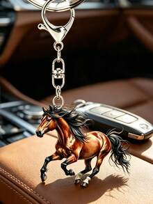 Horse Acrylic Keychain, Flat Car Interior Rearview Mirror Hanging Ornament - Backpack Hanging Decor - Perfect Gift For Horse Lovers, Bag Accessory, 2D Design - Daily Use - Birthday Gift, Acrylic Car Pendant, Multi-Functional Car Key Accessory, Earphone Pendant, Phone Case Pendant, Suitable For Car Keys, Backpacks And Handbags, Perfect Gift For Friends, Teachers, Family, Horse Lovers, Back To School Gift, Teacher's Day Gift - Multicolor - View 5