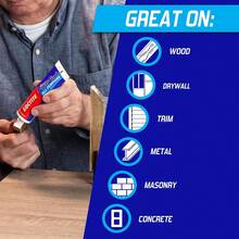 Power Grab Express All Purpose Construction Adhesive, White, 3 Fl Oz Squeeze Tube, 1 Pack - Versatile Interior Construction Glue For Cement, Tile - Style TypeA - View 3