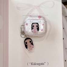 Strawberry Flower Small Jade Earphone Case Compatible With AirPods Case 2/3/4/Pro/Pro2/Pro3, Anti-Drop Earphone Case, With Pendant, Unisex Gift, Commuting Accessory, Fashion Creative, Combining Aesthetics And Practicality - White - View 4
