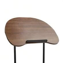 Futchoy Portable Wood Podium Stand Height Adjustable Wheeled Lectern With Storage Shelf - Brown - View 3
