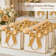 24pcs Hot Stamped 300g Paper Gift Bags, Mini Thank You Paper Gift Bags With Thick Rope Handles, Suitable For Christmas Party Favors, Wedding, Birthday, Graduation Party Souvenir Decoration Packaging - J-Multicolor - View 4