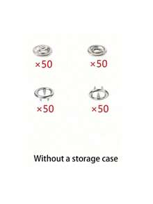 DIY Metal Snap Button Set With Pliers, Suitable For Sewing And Handmade Crafts (9.5mm), Used For Clothing, Backpacks, Jumpsuits, Sewing And Handicrafts, No-Sew Snap Button Hand Press Pliers, Multi-Function Invisible Male-Female Buttons, Hidden Snap Buttons - Silver - View 14