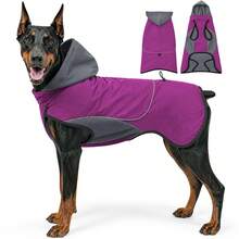 Jaket Berkerudung untuk Anjing Peliharaan, Mantel Tahan Air, Tahan Angin, dan Reflektif, Pakaian Luar Ruangan Hangat untuk Anjing Kecil, Sedang, dan Besar - MultiWarna - View 12