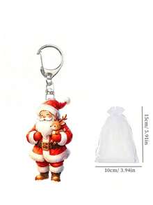Santa Claus Series Pattern Keychain, Multiple Styles Available, Party Pendant, Multi-Functional Keychain Decoration, Phone Charm, Backpack Charm, Key Charm, Car Charm, Party Fashion Accessory, Fun 2D Acrylic Accessory, Suitable For Backpack, Bag, Car Key Charm And Daily Use, Great Choice For Couple Gift, Party Supplies, Christmas, Halloween Gift - Multicolor - View 16
