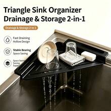 Faucet Drain Rack Kitchen Sink Storage Organizer Sponge Scouring Pad Steel Wool Cleaning Ball Multi-Functional Storage Gadget - Multicolor - View 6