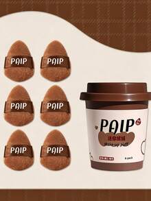 6pcs Mini Velvet Makeup Puff Set With Storage Box, Washable Reusable Makeup Sponge Eggs, Suitable For Concealer, Blush, Highlighter, Setting Powder, Dry And Wet Use, Suitable For Beginners And All Skin Types, Portable Travel Essential - Brown - View 12