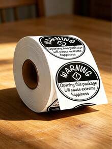 1 Roll Creative Funny Style Round Seal Stickers, Self-Adhesive Happy Reminder Labels, Suitable For Express Packages, Gift Boxes, Envelopes Sealing And Decoration - One Size Fits All - View 10