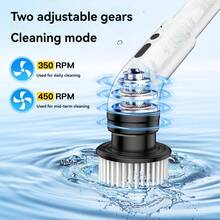 TOUCHBeauty Electric Rotating Scrubber, Dual-Speed Cleaning Brush, Extendable Handle (Black) | Includes 9 Reusable Brush Heads, Waterproof Design, Suitable For Cleaning Bathroom, Shower, Kitchen, Tiles, Floors And Tile Grout - Multicolor - View 4