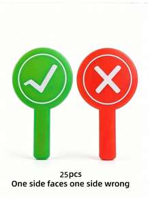 1/5/10pcs Classroom Response Handheld Paddles, Double-Sided PVC Correct & Incorrect/Up/Down/GO/STOP/YES/NO Answer Signs - Educational Teaching Tool For Student Engagement And Feedback (1 Design, One Side Red, One Side Green) Back To School - View 15
