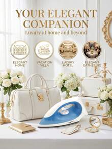 SOKANY-898A Handheld Electric Iron, Mini Portable Travel Iron For Students, Ceramic Soleplate Design, Suitable For All Types Of Clothing, Constant Temperature Ironing, Non-Damaging To Clothes, Adjustable Temperature Control, Overheat Protection - Blue - View 10