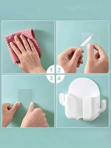 4 buah Rak Ponsel Dinding Perekat Tanpa Bor, Rak Penyimpanan Plastik Perekat, Cocok untuk Ponsel, Remote Control, dan Aksesoris Kecil, Rak Penyimpanan Dinding Minimalis, Cocok untuk Kamar Tidur, Kamar Mandi, Dapur, dan Ruang Tamu - MultiWarna - View 6