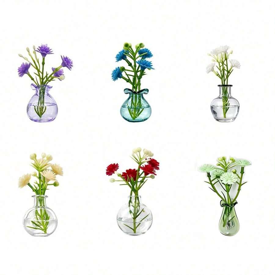 1/3/6/10-Pack Cute Mini Vase Magnets For Fridge, Tiny Ceramic & Glass Magnetic Vases For Refrigerator, Office Whiteboard And Locker, Aesthetic Flower Bud Vases Kitchen Decor, Ideal Gift For Mom & Women - one-size - View 1
