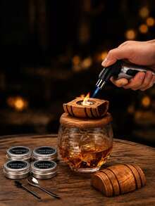 Smoker Set, Wooden Scented Smoker Set, Infuser Set, Suitable For Beverage Smoking Set, Suitable For Father, Husband, Friend - A - View 3