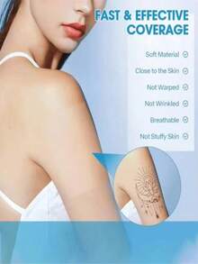 10pcs Tattoo Cover Up Patches, Invisible Tattoo/Scar/Concealer Stickers, Waterproof, Sweater-, Natural Skin Tone Scar Covering Tape - Multicolor - View 4