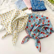 1pc Floral Print Bohemian Polyester Fabric Headscarf Hairband Decorative Neck Scarf - Multicolor - View 2