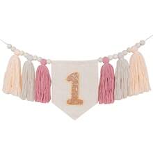 1/3pcs Handmade Bohemian Style Yarn Tassel Garland Banner, 1st Birthday Party Hat, High Chair Decor, Wall Hanging Decor, Home Decor - Multicolor - View 12