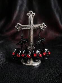 1 Pair Gothic Vampire Skull Cherry Women's Earrings, Creative Personalized Earrings, Versatile - Multicolor - View 3