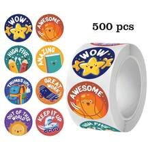 500pcs/Roll Cartoon Motivational Stickers, Classroom Atmosphere Enhancement Stickers, Inspire Learning Desire - Multicolor - View 10