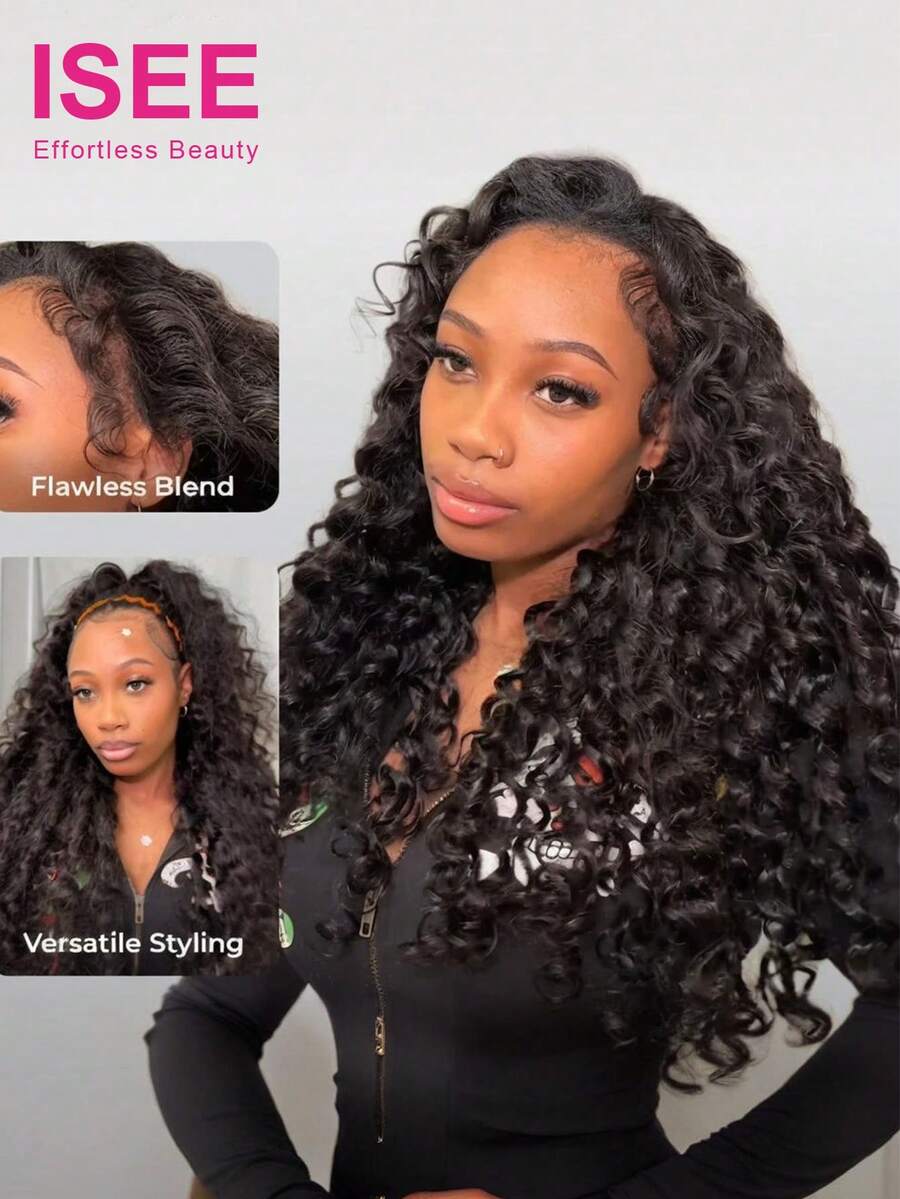 ISEE Hair Loose Wave Draw-Strings Half Wig Real Hairline InvisiFit Strap Flip Over Wig 180% Density 16-28 Regular Inch Free Shipping Affordable Daily Use For Women - SNatural - View 1